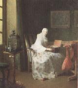 Jean Baptiste Simeon Chardin The Bird-Organ (mk05) France oil painting reproduction